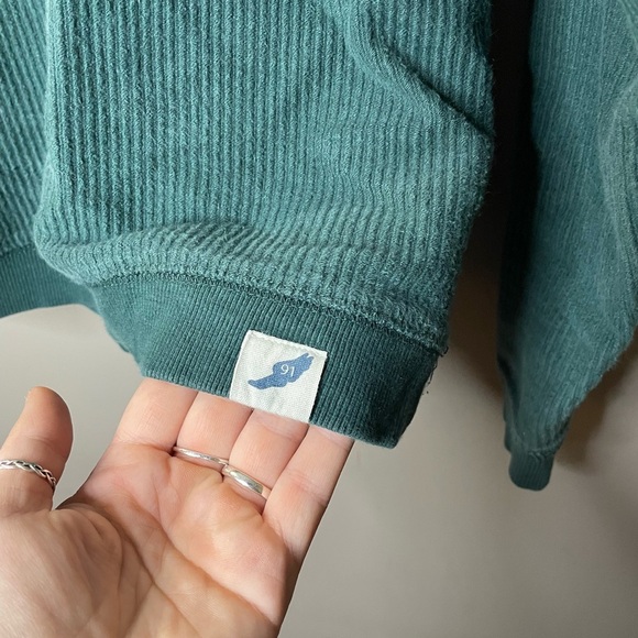 Unwind by League Vermont Ribbed Green Crewneck Size S - Picture 7 of 8